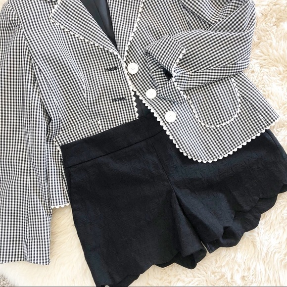 LOFT Scallop Jacquard Riviera Shorts Womens Black - Picture 4 of 12